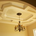 Dining Room light fixture and detailed ceiling