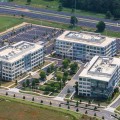 Aerial of 3 Redstone Gateway Office Buildings