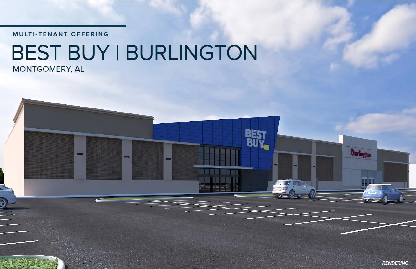 Rendering of exterior store fronts