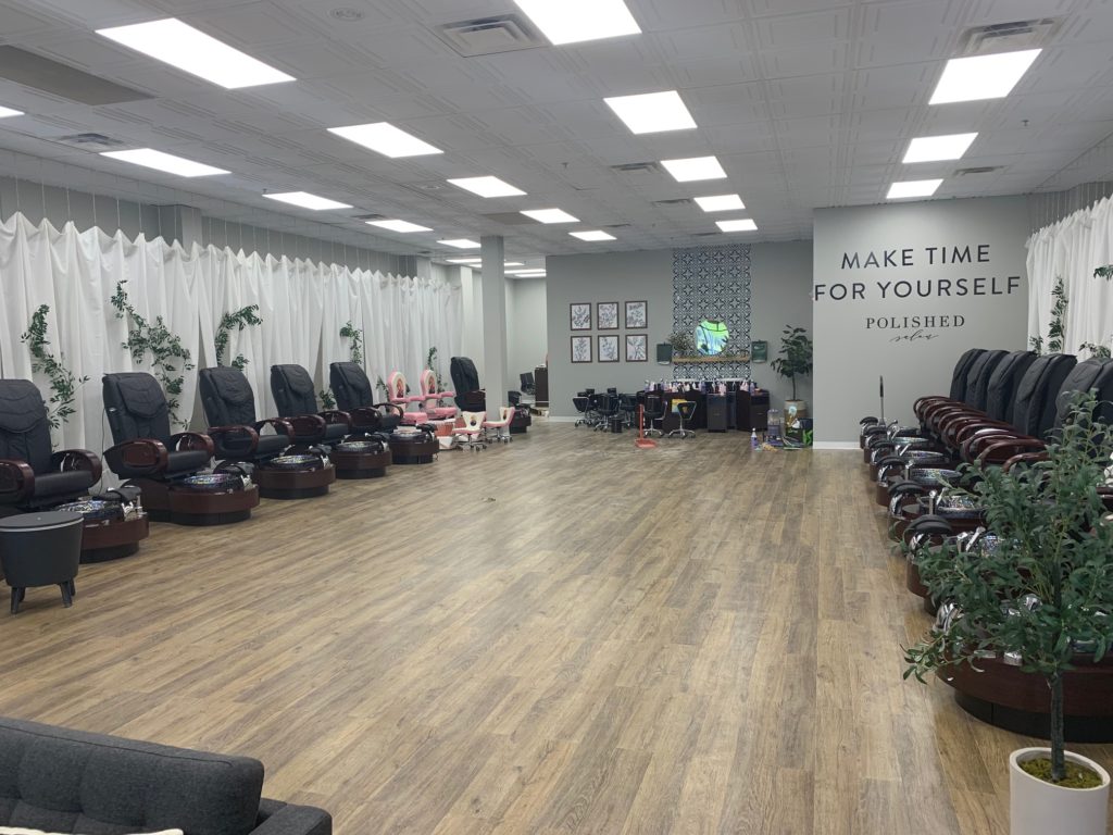 Inside of nail salon in Collierville TN