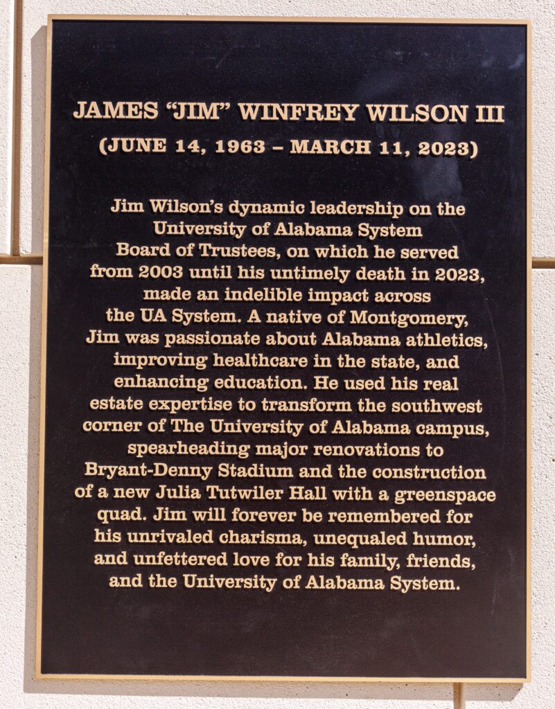 Plaque for Jim Wilson III