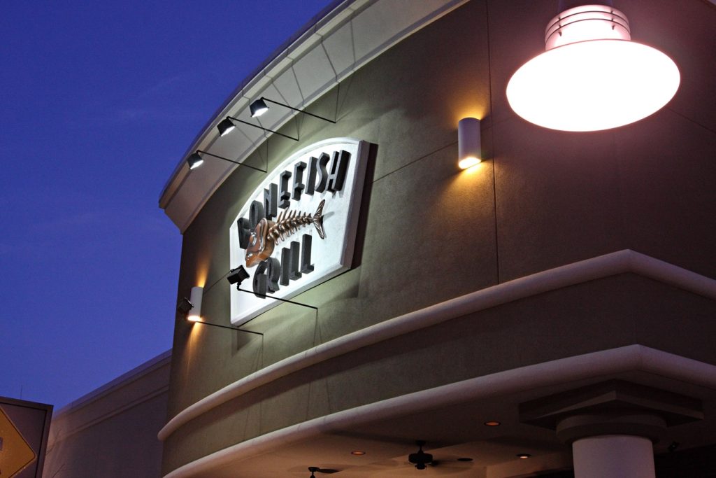 Bonefish Sign at Night